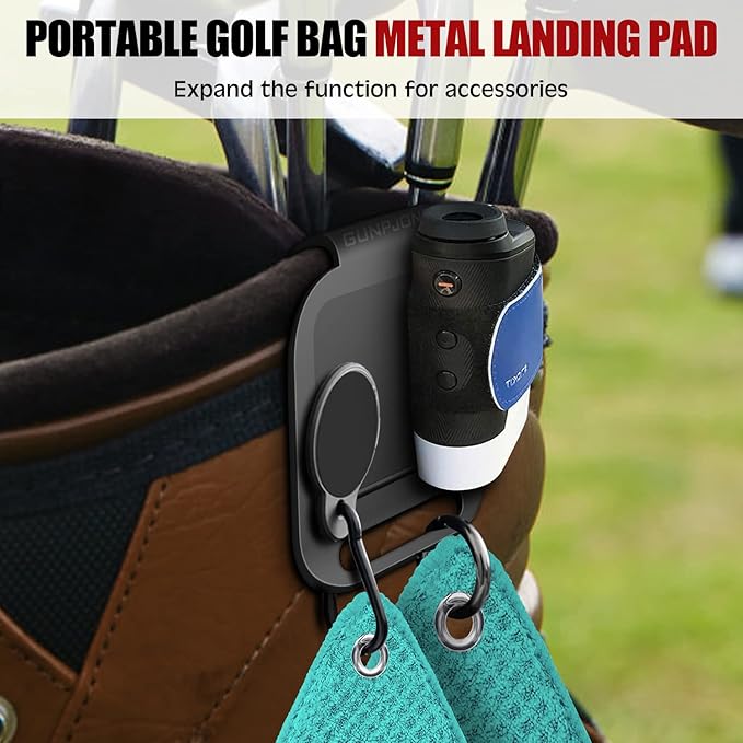 Golf Bag Magnetic Clip, Metal Clip for Golf Bags, Magnetic Golf Towels, Magnetic Rangefinder Strap, Magnetic Golf Bag Accessories for Ultimate Personal Golfer, Golf Gifts for Golfing-Essential