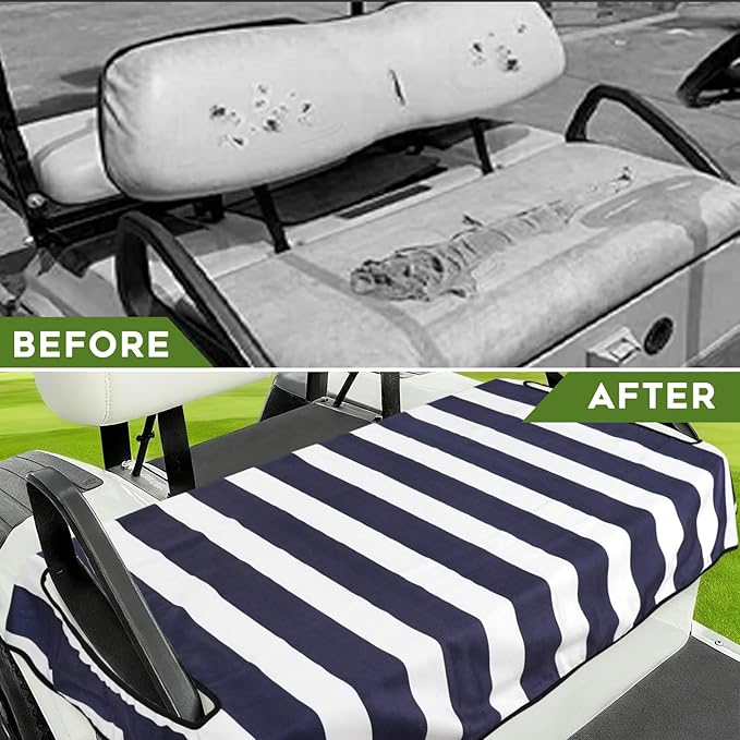 Golf Cart Seat Covers Club Car Golf Cart Accessories for Men Women Golf Carts Seat Towel Blanket 2-Seat Golf Cart Decorations
