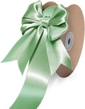 LaRibbons Sage Green Satin Ribbon 1 1/2 Inch 50 Yards Luxury Double Faced Green by LaRibbons