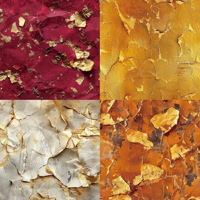 Autumn Scrapbook Paper 6×6, 24 Sheets Single-Sided Fall Gold Patterned Paper - Image 3
