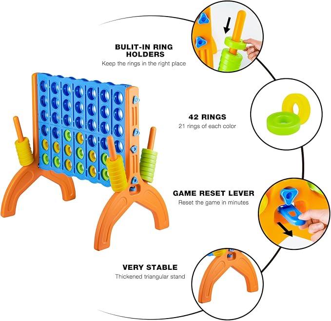 Ayeboovi Giant 4-in-A-Row, Jumbo 4-to-Score Yard Game - Image 5