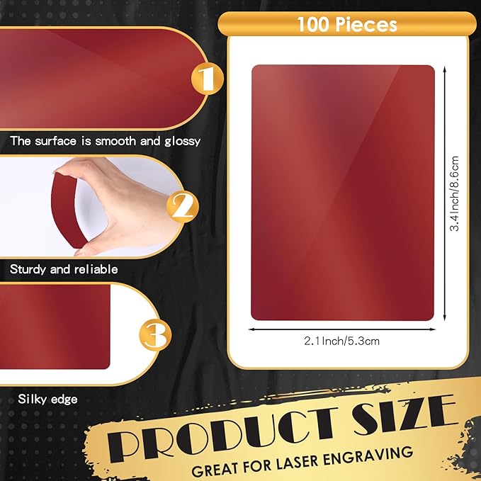 weparmeety 100 Pcs Metal Engraving Blanks Aluminum Sheet Laser Engraving - Image 2