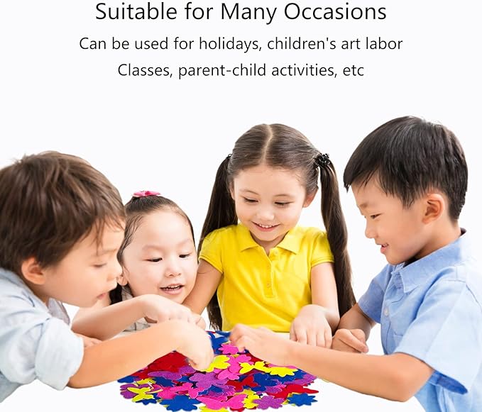 Felt Stickers, Self Adhesive Flower Butterfly Clover Assorted Shapes, Greeting - Image 7