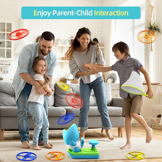 15 PCS Flying Disc Launcher Outdoor Indoor Game Toys Gifts - Image 2