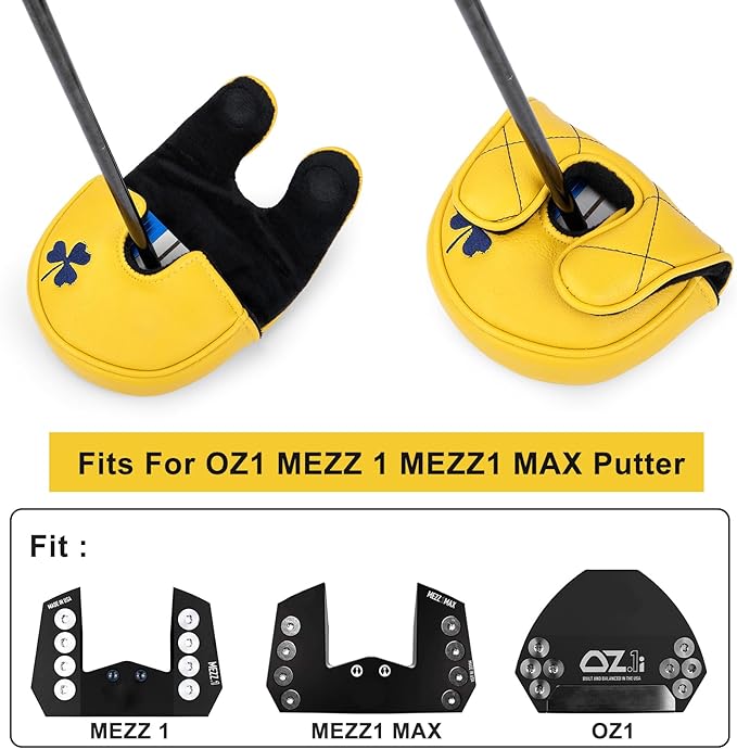 Golf Headcovers Play Like A Champion Today Golf Club Head Covers Advanced Embroidery Premium Leather Driver Headcovers Fairway Wood Covers Hybrid Cover Golf Mallet Putter Cover for DF3 OZ1