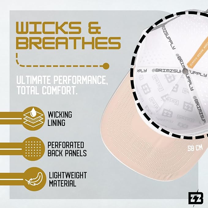BRIMZ Outdoor Performance Hat - Water & Sweat Resistant Hats - Breathable & Moisture-Wicking Snapback
