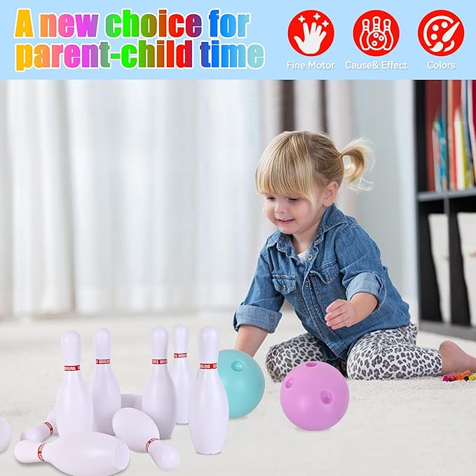 Bowling Set for Kids and Adults, Bowling Balls & Pins for Outdoor and Indoor - Image 3