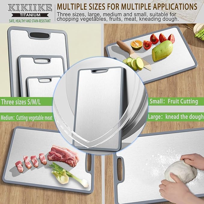 Titanium Cutting Board Double-sided non-slip silicone edging Pure Titanium - Image 5