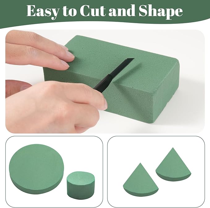 30 Pack Floral Foam Blocks for Fresh and Artificial Flowers – Green Wet Foam - Image 3