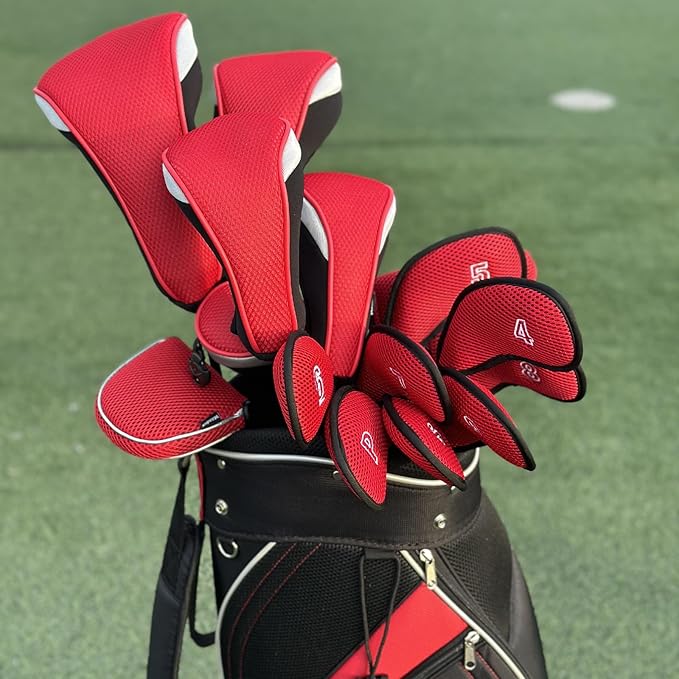 Andux Mesh Golf Hybrid Club Head Covers with Dial Number Tags, 4pcs/Set