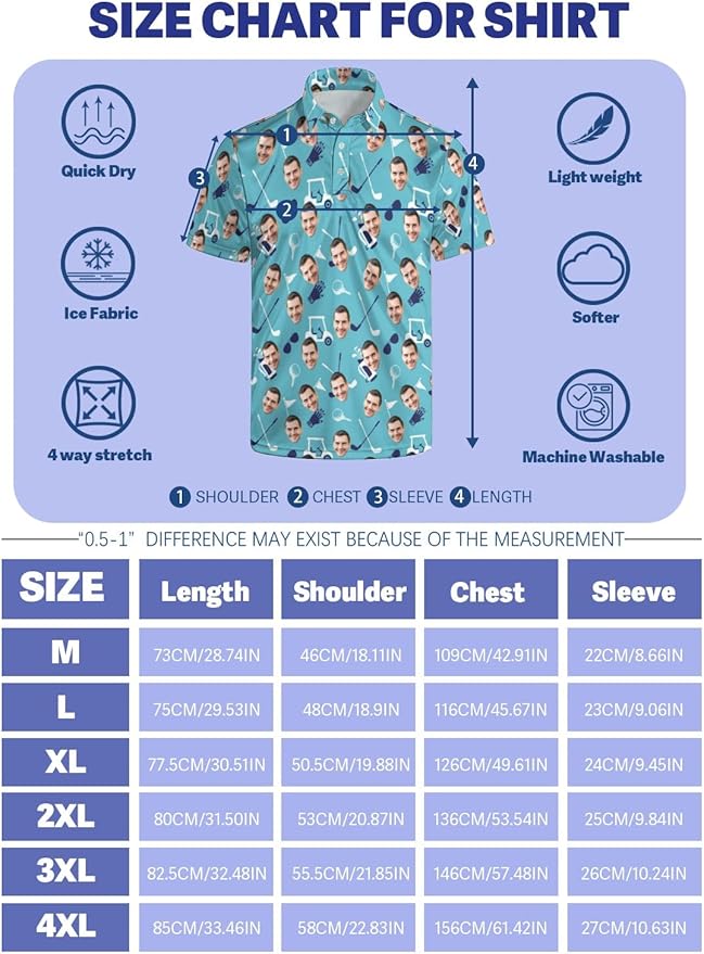 HUURAY Funny Golf Polos for Men Funny Print Short Sleeve Shirts Quick Dry Polo Shirts Hawaiian Shirt Performance Golf Outfits
