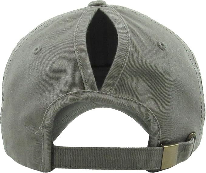 Classic Plain Ponytail Messy High Bun Headwear Adjustable Cotton Trucker Mesh Glitter Hat Baseball Cap