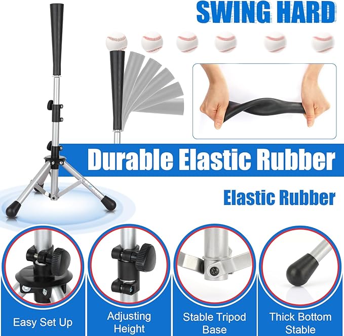Storgem Baseball and Softball Tee,Batting Tee for Kids,Baseball Tees for Hitting,T Ball Training Stand,Easy Height Adjustment