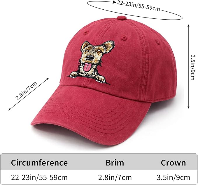 Pet Dog Lover Gifts,Embroidered Dog Baseball Hats for Men Women Dad Mom
