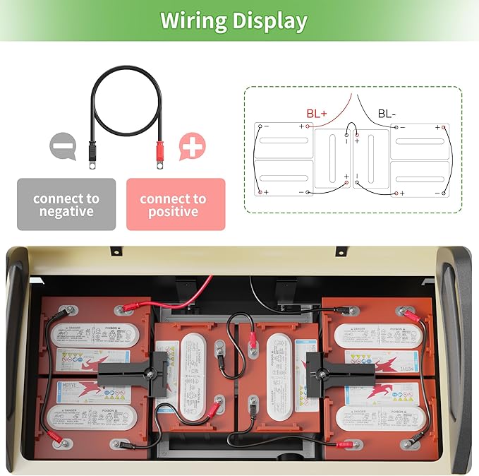 10L0L 3 Awg Golf Cart Heavy Duty Battery Cables for 48 Volt Club Car DS & Precedent 1994 Up, 7 PCS Pure Copper Golf Battery Wiring Cables, 14"+41" Long