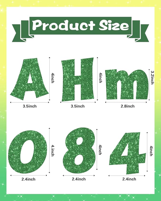 237 Pcs Glitter Bulletin Board Letters, Numbers and Punctuation, Poster Board - Image 3