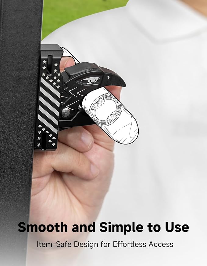 KEMIMOTO Magnetic Holder for Golf Cart, Universal Fit for 35-60 Ring, Powerful Magnetic Hold, Stylish Design, Black