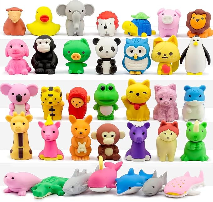 Animal Erasers for Kids by GOMIMEOR