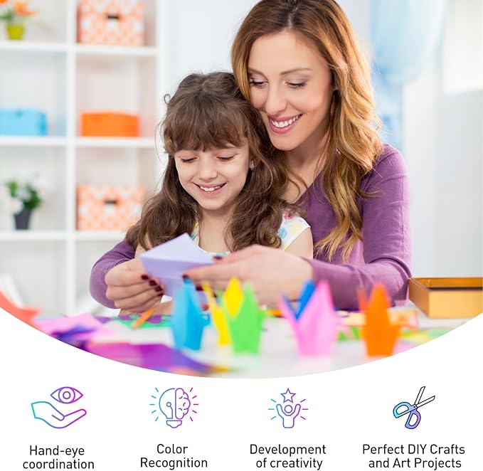 Glitter Origami Paper: 100 Sheets 10 Colors Shiny Iridescent Paper - Image 4