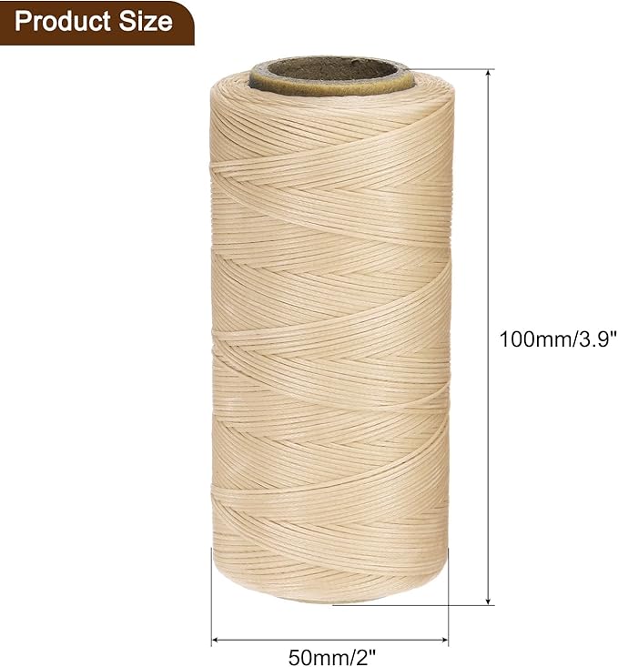 uxcell 150D 0.8mm Flat Waxed Thread 284 Yards Polyester Leather Sewing Waxed - Image 2