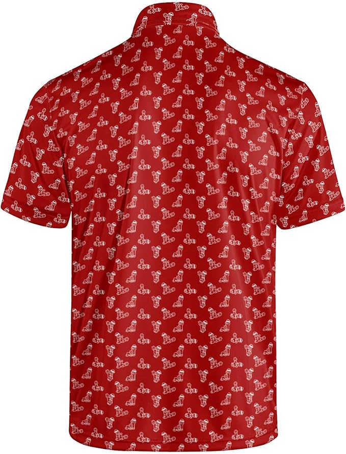 Golf Polo Shirts for Men Funny Print Short Sleeve Golf Shirts Performance Golf Polos