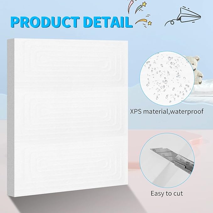 LuckyFoam White 4 Pack 15x12x1 inch Foam Sheets 1 Inch Thick Polystyrene - Image 4