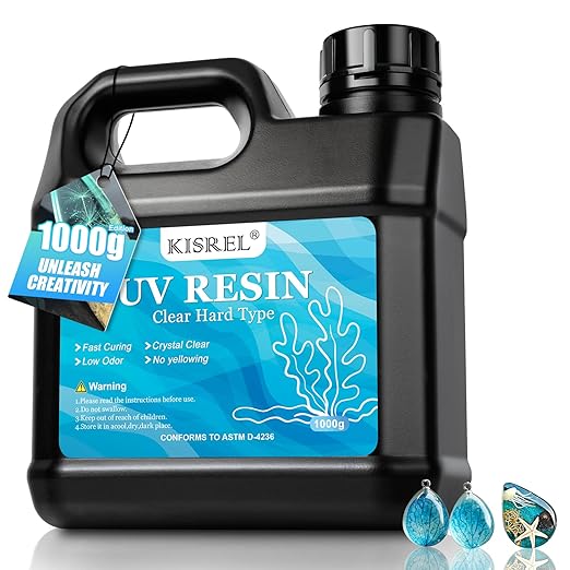 KISREL UV Resin 1000g-Upgraded UV Resin Kit, Hard Type Crystal Clear by KISREL