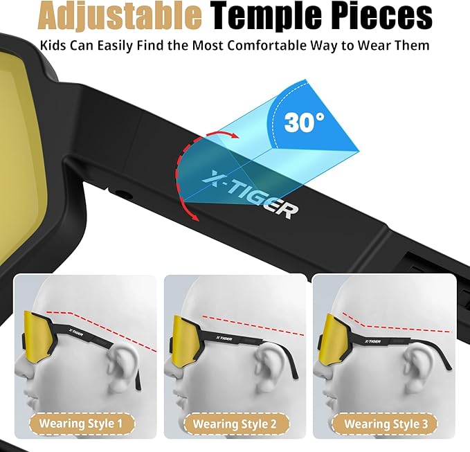 X-TIGER Polarized Youth Baseball Sunglasses UV400 Kids Sunglasses Boys Girls 8-12 Youth for Softball Cycling Sports Glasses