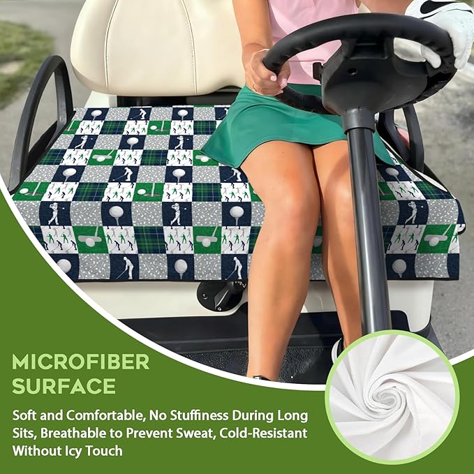 Golf Cart Seat Covers Club Car Golf Cart Accessories for Men Women Golf Carts Seat Towel Blanket 2-Seat Golf Cart Decorations