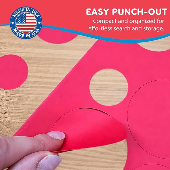 Basic Shapes 1: Circles, 676 Pieces US Made Card Stock Punch Out Geometric - Image 7