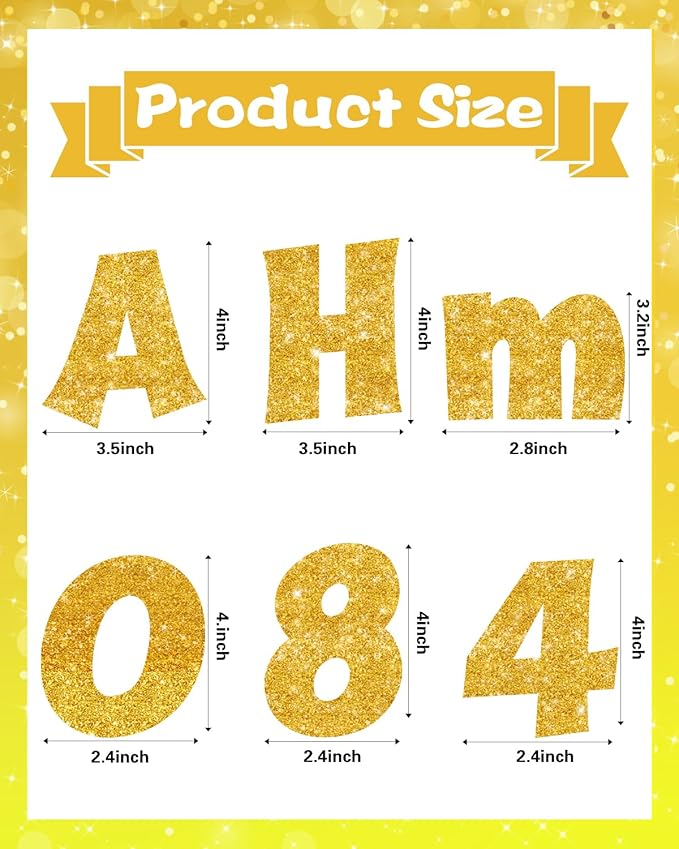 237 Pcs Glitter Bulletin Board Letters, Numbers and Punctuation, Poster Board - Image 3