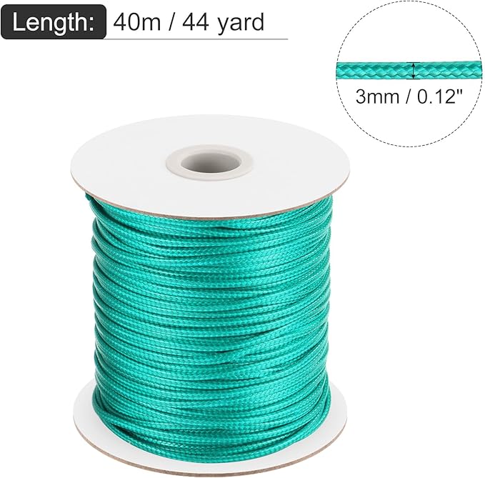 MECCANIXITY Waxed Cord 3mm Waxed Polyester Cord 44 Yard Wax String - Image 2