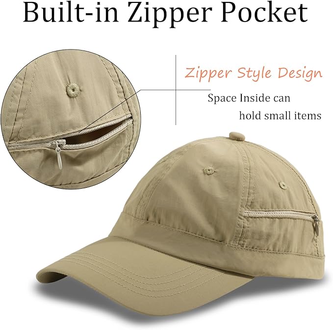 Mens Water-Resistant Baseball Cap Womens Rain Hat Foldable Outdoor Running Sun Fishing hat