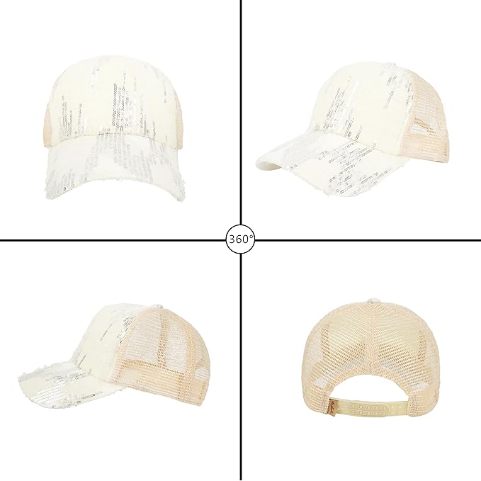 Hoce Fashion Rhinestone Denim Baseball Cap Studded Bling Hat for Women