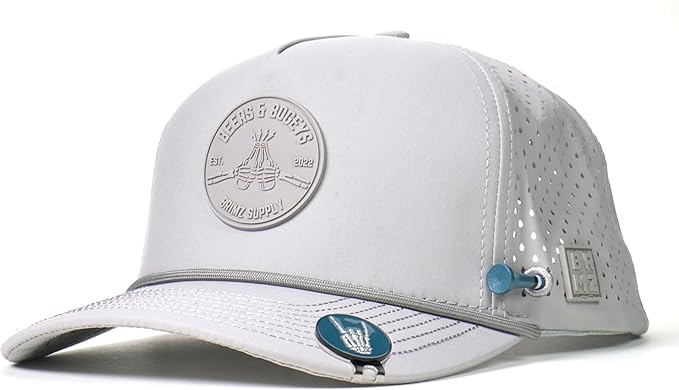 BRIMZ Golf Performance Hat - Tee Holder & Magnetic Ball Marker - Breathable, Sweat & Water Resistant Golfing Snapback Hat