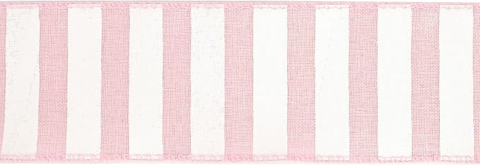 MEEDEE Pink Striped Burlap Ribbon - Image 8