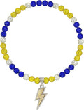 Baseball Necklace for Men 16/18/20 Inch Bling Ice Collection Lightning Bolt Pendant Necklace for Women Rhinestone Clay Beaded Discoball Accessories Gifts for Baseball Team Players Lovers