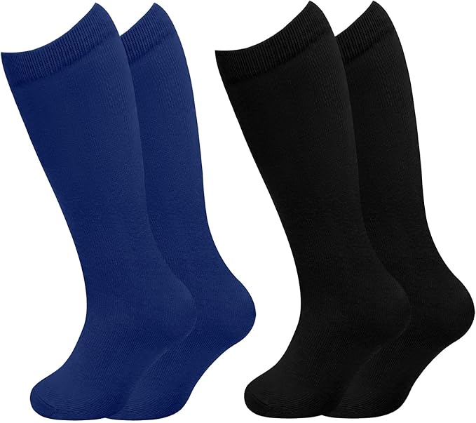 Sarfel Kids Soccer Socks Toddler Soccer Socks Girls Boys Soccer Socks Kids Tube Socks with Stripes Toddler Knee High Socks
