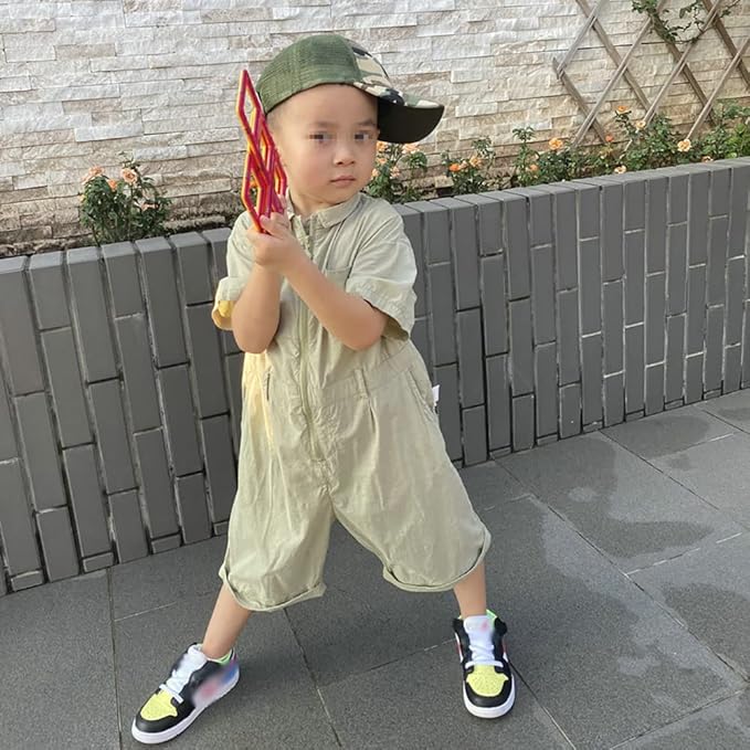 Camouflage Baseball Cap Adjustable Mesh Peak Hat Children Summer Sun Breathable Outdoor Sports for Boys Girls Green