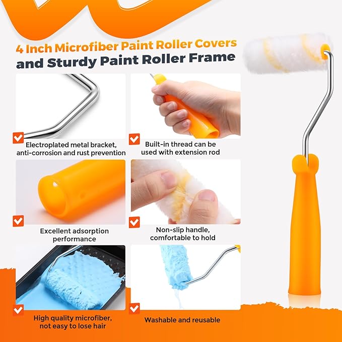 Leumoi 160 Pcs 4 Inch Paint Roller Covers - Image 3