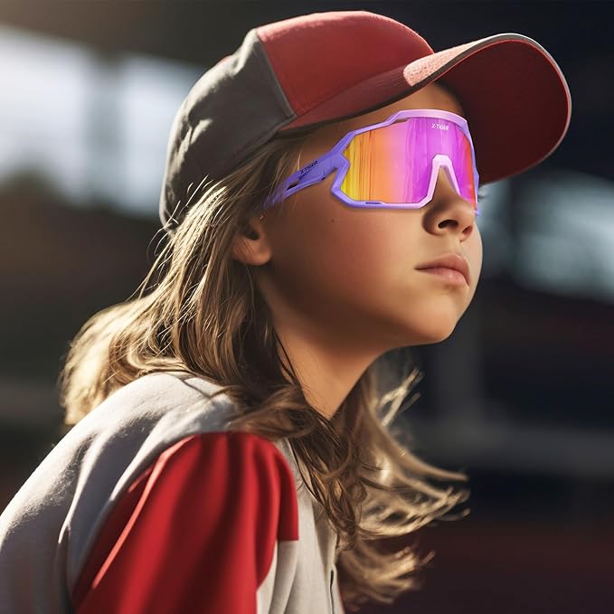 X-TIGER Kids Sunglasses Polarized Youth Baseball Sunglasses for 8-14 boys girls UV400 Sports Softball Cycling Glasses