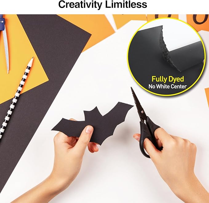 MAXECHO 8.5" × 11" Black Colored Cardstock Bulk 150 Sheets Construction Paper - Image 3