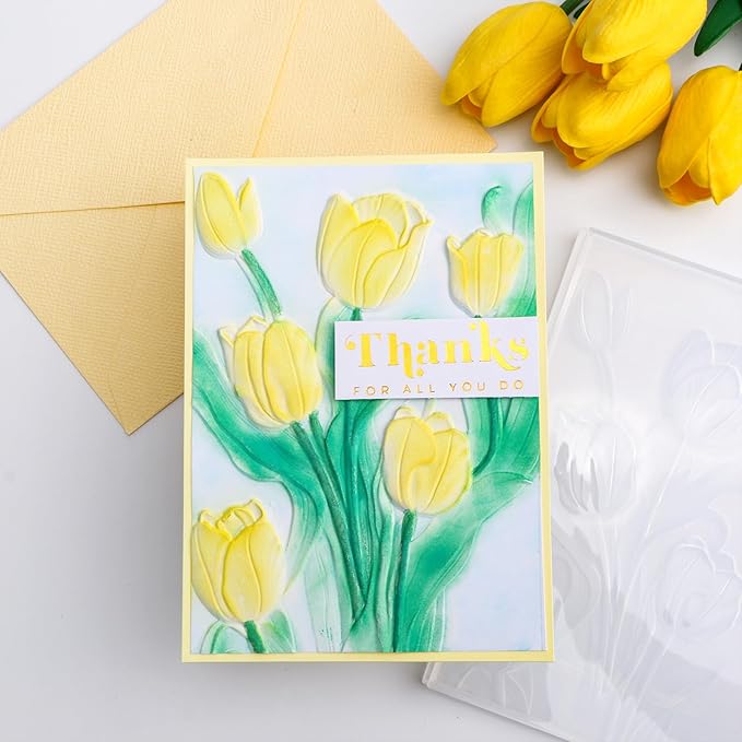 BAOFALI 3D Flowers Theme Plastic Embossing Folders Tulip - Image 8