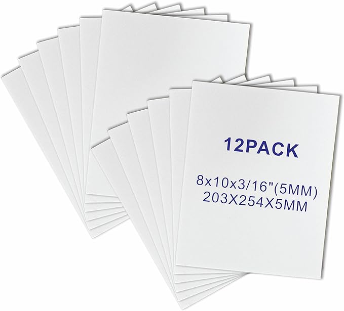 12 Pack Foam Core Board, ZJCEASER 8 x 10 White Poster Board, 3/16" Thickness by Unknown
