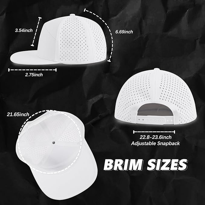 Quick Dry Baseball Cap Flat Brim Snapback Hat Sun and Rain Protection Golf Hat for Men Women