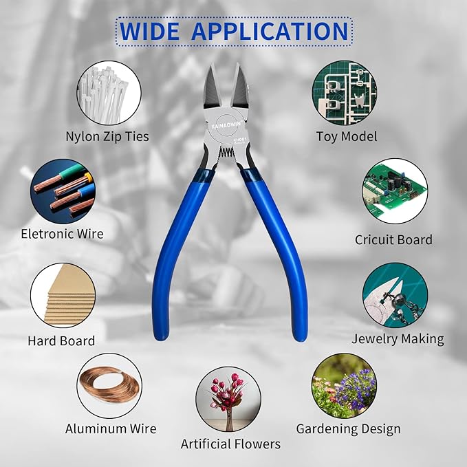 Wire Cutters 10 Pack, KAIHAOWIN 6 inch Dikes Small Wire Cutters Flush Cutters - Image 3