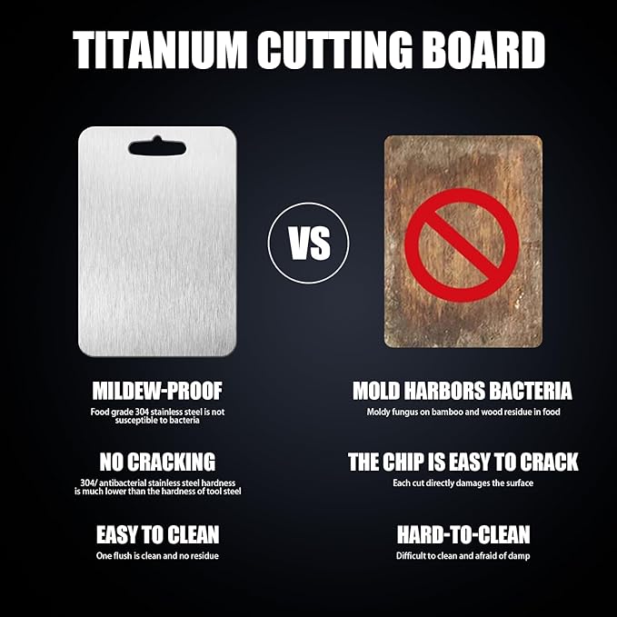 Cutting Board Double Sided, Large Size+Small Size, Food Grade Stainless steel - Image 6