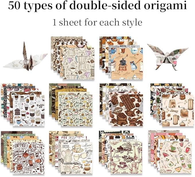 Square Origami Paper 6x6 Double Sided 50 Sheets 50 Colors 70GSM Origami Kit - Image 3