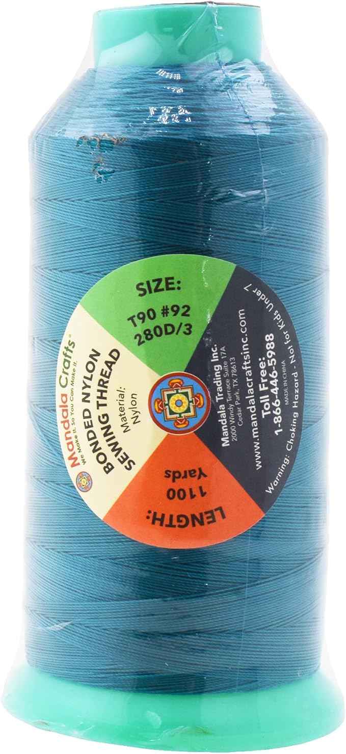 Mandala Crafts Bonded Nylon Thread Teal Heavy Duty Sewing Threads - Image 3
