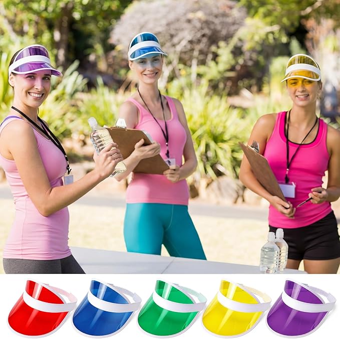 Tarpop Poker Visors Hats Bulk Casino Bingo Visor Casino Dealer Clear Plastic Sun Golf Hats for Women Men